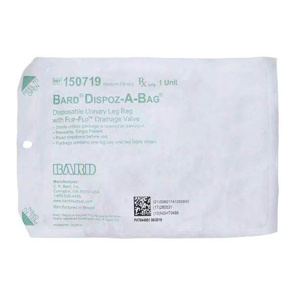 Bag Leg Dispoz-A-Bag 19oz Vinyl Medium Ea, 50 EA/CA-Bard-150719