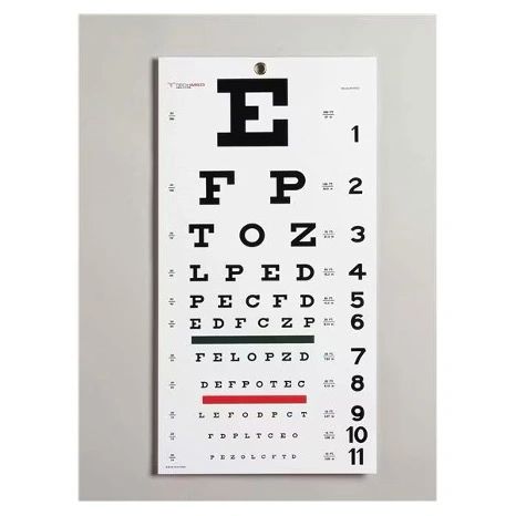 Snellen Vision Testing Chart 20' Distance Ea-Dukal-TM3050