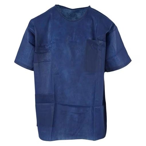 Scrub Shirt Spunbonded Polypropylene X-Large Dark Blue 10/Bg, 5 BG/CA-Dukal -375XL