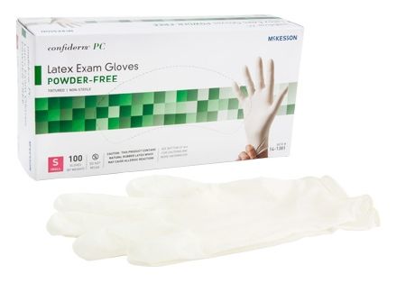 Exam Glove McKesson Confiderm™ NonSterile Powder Free Latex Ambidextrous Textured Ivory Not Chemo Approved Small , 100/Box , 10 Box/Case