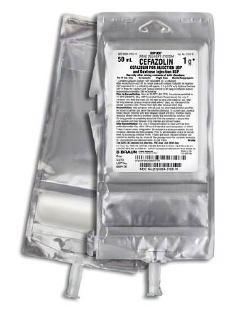 CEFTAZIDIME/DEXTROSE 1GM INJECTION BAG 24/CS 50ML, BBRAUN 3143-11