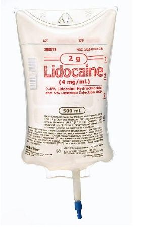 Antiarrhythmic Agent Lidocaine HCl / 5% Dextrose 4 mg / mL Intravenous Injection Flexible Bag 500 mL , Each , Baxter 2B0973