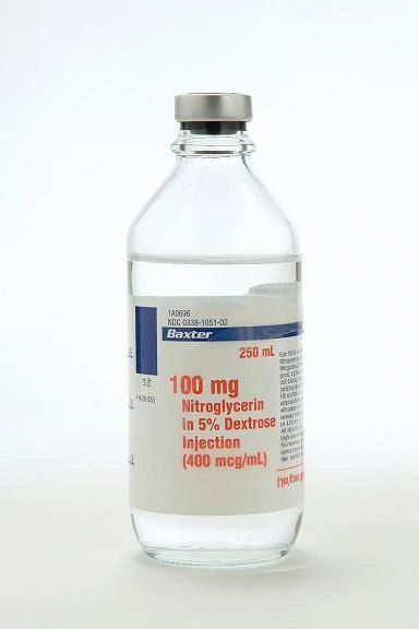 Nitrate Nitroglycerin / Dextrose 5% 100 mg / 250 mL Intravenous Solution Infusion Bottle 250 mL , Each , 12 Bottles/Case , Baxter 1A0696
