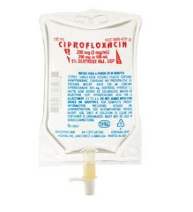 Antibacterial Ciprofloxacin Lactate / Dextrose 5%, Preservative Free 200 mg / 100 mL Intravenous Injection Piggyback Container 100 mL , 24/Case , Hospira 00409477723