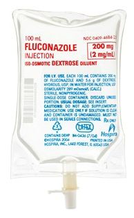 Antifungal Fluconazole in Dextrose, ISO-OS 2 mg / mL Intravenous Injection Piggyback Container 100 mL , 6/Case , Hospira 468423