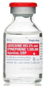 epinephrine lidocaine local vial anesthetic injection solution hcl dose parenteral hospira ml single case pack