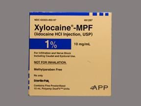 Xylocaine® - MPF Local Anesthetic Lidocaine HCl, Preservative Free 1%, 10 mg / mL Parenteral Solution Injection Ampule 10 mL ,5/Pack , APP 63323049297