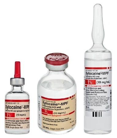 Xylocaine® - MPF with Epinephrine Local Anesthetic Lidocaine HCl / Epinephrine, Preservative Free 1%, 10 mg / mL - 1:200,000 Infiltration and Nerve Block Injection Single Dose Vial 30 mL , 25/Pack , APP 63323048737