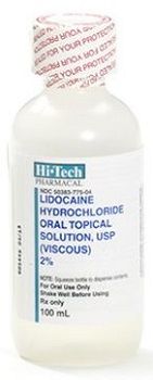 Local Anesthetic Lidocaine HCl 2% Oral Solution Bottle 100 mL ,24/Case , Akron 50383077504