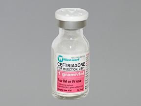 Cephalosporin Ceftriaxone Sodium 1 Gram Intramuscular or Intravenous Injection Vial 10 mL , Westward 00143985725