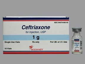 Cephalosporin Ceftriaxone Sodium 1 Gram Intramuscular or Intravenous Injection Single Use Vial , Wockhardt 64679098302