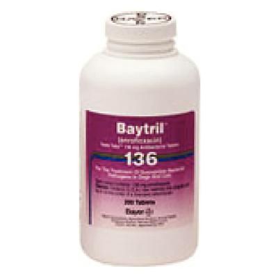 Baytril® Taste Tablets , 136 mg , 200/Bottle , Bayer 00724089114051