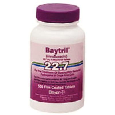 Baytril® Purple Tablets 500/Bottle ,22.7 mg , Bayer 00724089018816