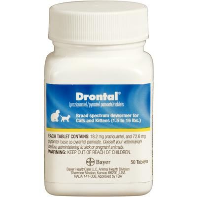 Drontal® Tablets for Cats 50 Count , for cats and kittens , Bayer 00724089131225