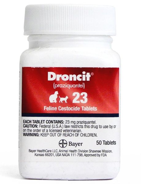 Droncit® 23mg - 150/Bottle , Feline , For Cats , Bayer 00724089111135