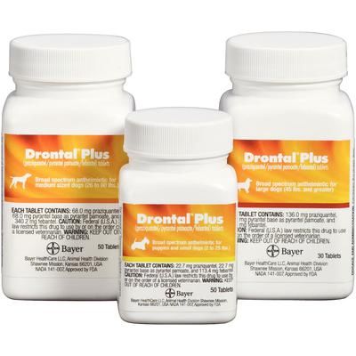 Drontal® Plus Tablets 30/Bottle , For Large Dogs , Bayer 00724089246394