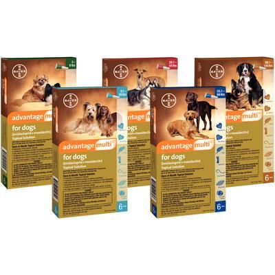 Advantage Multi® for Dogs Bundle Packs Two 6-Packs of Green and Four 6-Packs of Teal , Bayer 00724089112132