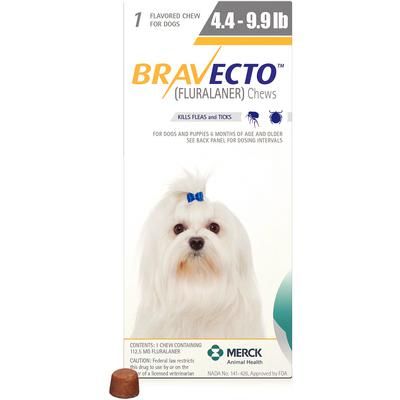 Bravecto™ Chew Tabs 10/Box , for 4.4-9.9 lb – Toy Dog , Merck Intervet 139552