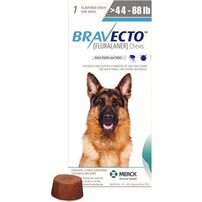 Bravecto™ Chew Tabs 10/Box , For 44-88 lb – Large Dog , Merck Intervet 144000