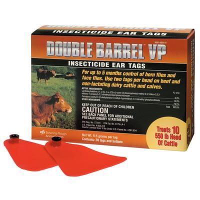 Double Barrel™ VP Insecticide Ear Tags , 20/Box , Merck Intervet 067807