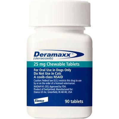 Deramaxx Chewable Tablets , 25 mg , 90/Bottle , Elanco CA4985090AM