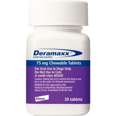 Deramaxx Chewable Tablets , 75 mg , 30/Bottle , ELANCO CA4990030AM