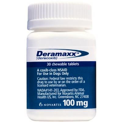 Deramaxx Chewable Tablets , 100 mg . 30/Bottle , ELANCO CA4995030AM