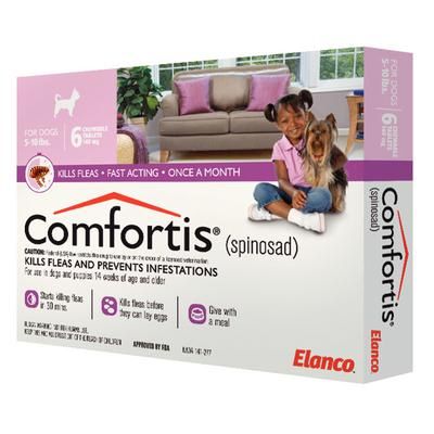 Comfortis Chewable Tablets , 5-10 lb , 6 Doses x 10 Boxes , ELANCO CA4222Y07AM