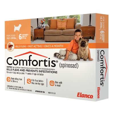 Comfortis™ Chewable Tablets , 6 Doses x 10 Boxes ,10.1-20 Lb , ELANCO ANIMAL HEALTH CA4223Y07AM