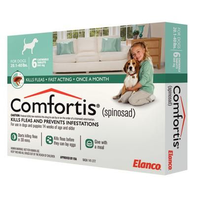 Comfortis™ Chewable Tablets , 6 Doses x 10 Boxes, 20.1-40 lb Dogs , ELANCO ANIMAL HEALTH CA4224Y07AM