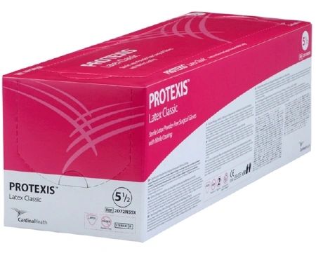 Surgical Glove Protexis® Latex Classic Sterile Powder Free Latex Hand Specific Smooth Cream Not Chemo Approved Size 8 , 50 Pairs/Box