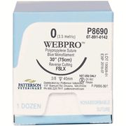 WebPro Polypropylene Sutures , P8698 (P-3) , Size 5-0 , 12/Box , PATTERSON 21275302