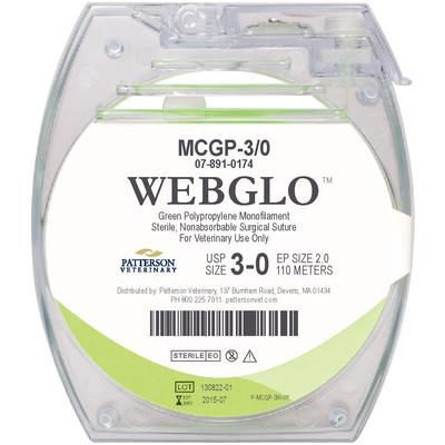 WebGlo Poly Propylene Sutures , 3/0 - 110m , Cassette , Patterson 21275195