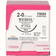 WebFil Polypropylene Sutures , F8689, 30" (FSLX) , Size 2-0 , 12/Box , PATTERSON 21275179