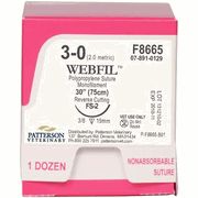 WebFil Polypropylene Sutures , F8665, 30" (FS-2) , size 3-0 , 12/Box , PATTERSON 21275181