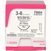 WebFil Polypropylene Sutures , F8684, 30" (FS-1) , Size 3-0 , 12/Box , PATTERSON 21275180