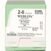 WebLon Nylon Sutures , 628BL, 30" (KS) , Size 2-0 , 12/Box , PATTERSON 21275254