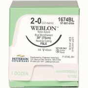 WebLon Nylon Sutures ,1674BL, 30" (FSLX) , Size 2-0 ,12/Box , PATTERSON 21275253