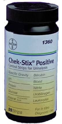 Siemens CHEK-STIX 25 STRIPS / BOTTLE ALL POSITIVE , BAYER 1360