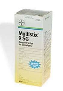 MULTISTIX 9SG URINE TEST STRIP, 100'S , 24 Box/Case , Bayer 2163 , Siemens 10337216