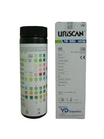 URISCAN 10 SLG Urine Reagent Strip Leucocytes, Nitrite, Urobilinogen, Protein, pH, Blood, Specific Gravity, Ketones, Bilirubin, Glucose 100 Strips , Biosys U39