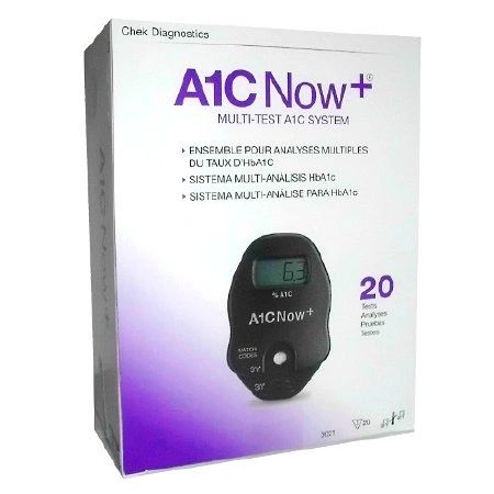 A1C Now+ Diabetes Management HbA1c Test Rapid Diagnostic Test Kit Whole Blood Sample CLIA Waived 20 Tests Polymer Technology 3021