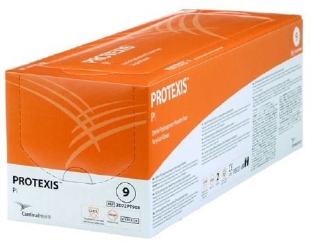 Surgical Glove Protexis® PI Sterile Powder Free Polyisoprene Hand Specific Smooth Ivory Chemo Tested Size 9 , 50 Pairs/Box , Cardinal 2D72PT90X