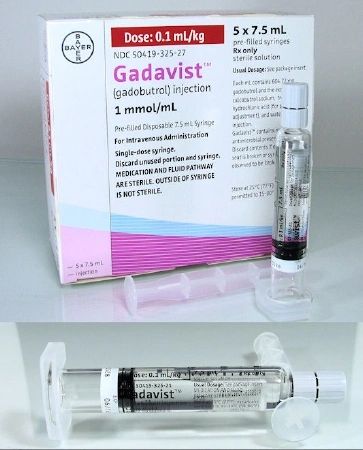 Gadavist Contrast Media Gadobutrol 1 mmol / mL Intravenous Injection Prefilled Syringe 7.5 mL , 5/Case MC 50419032527