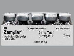 Zemplar Vitamin D Paricalcitol 5 mcg / mL Intravenous Injection Multiple Dose Vial 2 mL Abbott 00074165805