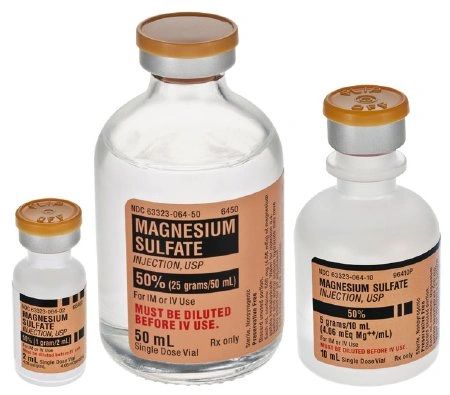 Anticonvulsant Magnesium Sulfate, Preservative Free 50%, 4 mEq / mL Intramuscular or Intravenous Injection Single Dose Vial 10 mL , Each Fresenius 63323006410