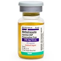 Antineoplastic Agent Methotrexate Sodium, Preservative Free 25 mg / mL Injection Single Dose Vial 10 mL Teva 00703367501