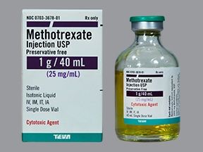 Methotrexate Sodium, Preservative Free 25 mg / mL Injection Single Dose Vial 40 mL Teva 00703367801