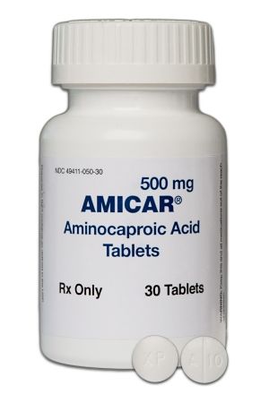 Amicar Antifibrinolytic Agent Aminocaproic Acid 500 mg Tablet Bottle 30 Tablets Akron 49411005030