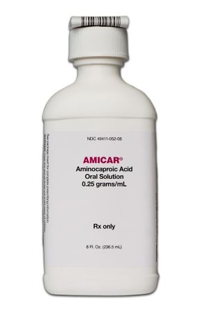 Amicar Antifibrinolytic Agent Aminocaproic Acid 250 mg / mL Oral Solution Bottle 8 oz. Akron 49411005208